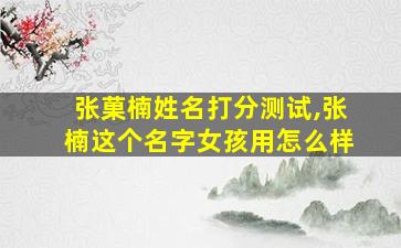 张菓楠姓名打分测试,张楠这个名字女孩用怎么样