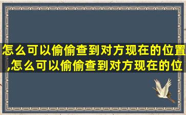 怎么可以偷偷查到对方现在的位置,怎么可以偷偷查到对方现在的位置微信