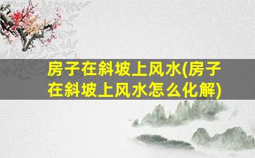 房子在斜坡上风水(房子在斜坡上风水怎么化解)