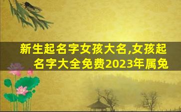 新生起名字女孩大名,女孩起名字大全免费2023年属兔