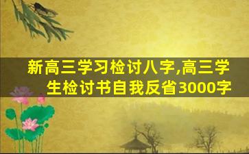 新高三学习检讨八字,高三学生检讨书自我反省3000字