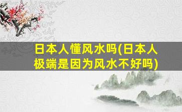 日本人懂风水吗(日本人极端是因为风水不好吗)