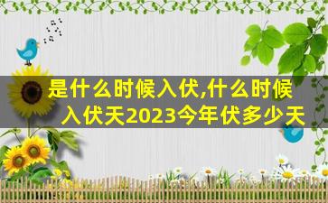 是什么时候入伏,什么时候入伏天2023今年伏多少天