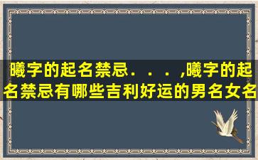 曦字的起名禁忌．．．,曦字的起名禁忌有哪些吉利好运的男名女名有哪些