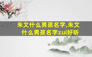 朱文什么男孩名字,朱文什么男孩名字zui
好听