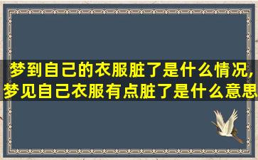 梦到自己的衣服脏了是什么情况,梦见自己衣服有点脏了是什么意思