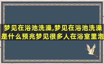 梦见在浴池洗澡,梦见在浴池洗澡是什么预兆梦见很多人在浴室里泡澡