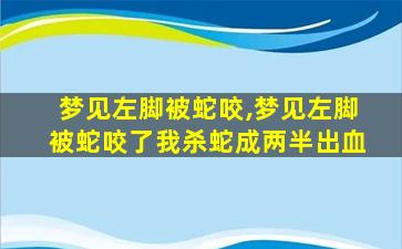 梦见左脚被蛇咬,梦见左脚被蛇咬了我杀蛇成两半出血