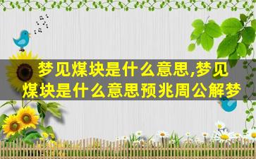 梦见煤块是什么意思,梦见煤块是什么意思预兆周公解梦