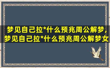 梦见自己拉*
什么预兆周公解梦,梦见自己拉*
什么预兆周公解梦女人