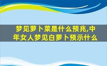 梦见萝卜菜是什么预兆,中年女人梦见白萝卜预示什么