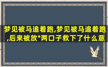 梦见被马追着跑,梦见被马追着跑,后来被放*
两口子救下了什么意思