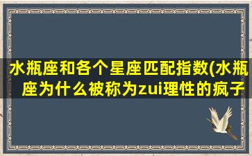 水瓶座和各个星座匹配指数(水瓶座为什么被称为zui
理性的疯子)