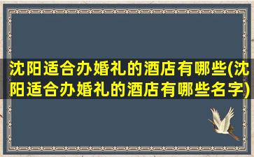 沈阳适合办婚礼的酒店有哪些(沈阳适合办婚礼的酒店有哪些名字)