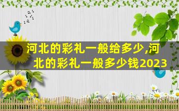 河北的彩礼一般给多少,河北的彩礼一般多少钱2023