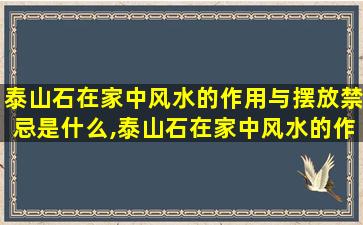 泰山石在家中风水的作用与摆放禁忌是什么,泰山石在家中风水的作用与摆放禁忌是什么意思