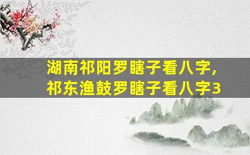 湖南祁阳罗瞎子看八字,祁东渔鼓罗瞎子看八字3