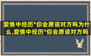 爱情中经历*
你会原谅对方吗为什么,爱情中经历*
你会原谅对方吗为什么不*