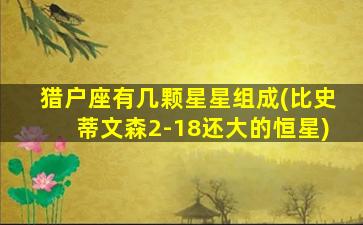 猎户座有几颗星星组成(比史蒂文森2-18还大的恒星)