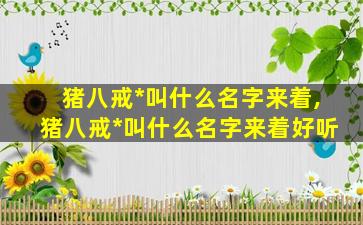 猪八戒*
叫什么名字来着,猪八戒*
叫什么名字来着好听