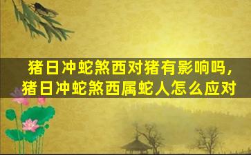猪日冲蛇煞西对猪有影响吗,猪日冲蛇煞西属蛇人怎么应对