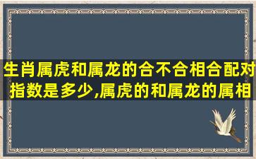 生肖属虎和属龙的合不合相合配对指数是多少,属虎的和属龙的属相合不合