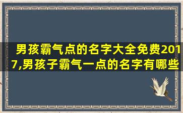 男孩霸气点的名字大全免费2017,男孩子霸气一点的名字有哪些