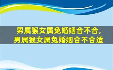 男属猴女属兔婚姻合不合,男属猴女属兔婚姻合不合适