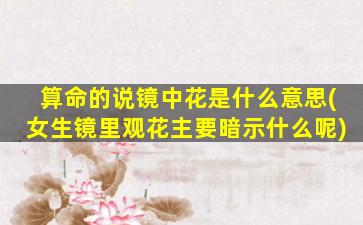 算命的说镜中花是什么意思(女生镜里观花主要暗示什么呢)