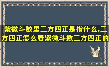 紫微斗数里三方四正是指什么,三方四正怎么看紫微斗数三方四正的解读