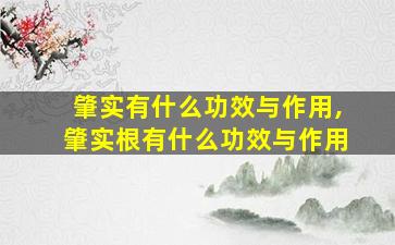 肇实有什么功效与作用,肇实根有什么功效与作用