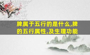 脾属于五行的是什么,脾的五行属性,及生理功能