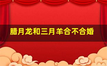 腊月龙和三月羊合不合婚