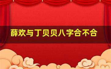 薛欢与丁贝贝八字合不合