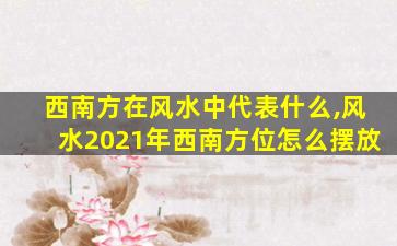 西南方在风水中代表什么,风水2021年西南方位怎么摆放