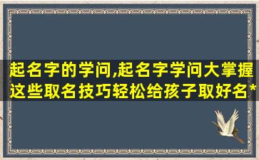 起名字的学问,起名字学问大掌握这些取名技巧轻松给孩子取好名*