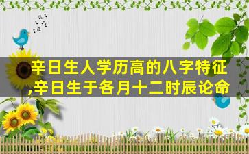 辛日生人学历高的八字特征,辛日生于各月十二时辰论命