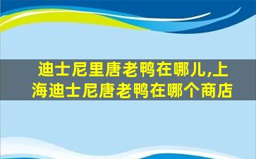 迪士尼里唐老鸭在哪儿,上海迪士尼唐老鸭在哪个商店