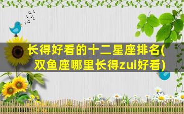 长得好看的十二星座排名(双鱼座哪里长得zui
好看)