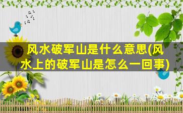 风水破军山是什么意思(风水上的破军山是怎么一回事)
