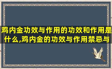 鸡内金功效与作用的功效和作用是什么,鸡内金的功效与作用禁忌与副作用有哪些