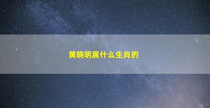 黄晓明属什么生肖的