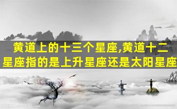 黄道上的十三个星座,黄道十二星座指的是上升星座还是太阳星座