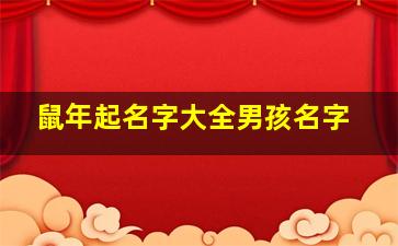 鼠年起名字大全男孩名字