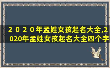 ２０２０年孟姓女孩起名大全,2020年孟姓女孩起名大全四个字