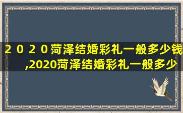 ２０２０菏泽结婚彩礼一般多少钱,2020菏泽结婚彩礼一般多少钱啊