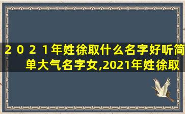 ２０２１年姓徐取什么名字好听简单大气名字女,2021年姓徐取什么名字好听简单大气名字女生