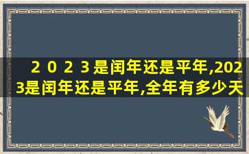 ２０２３是闰年还是平年,2023是闰年还是平年,全年有多少天,合几个星期,零几天