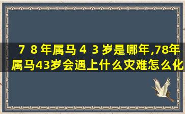 ７８年属马４３岁是哪年,78年属马43岁会遇上什么灾难怎么化解